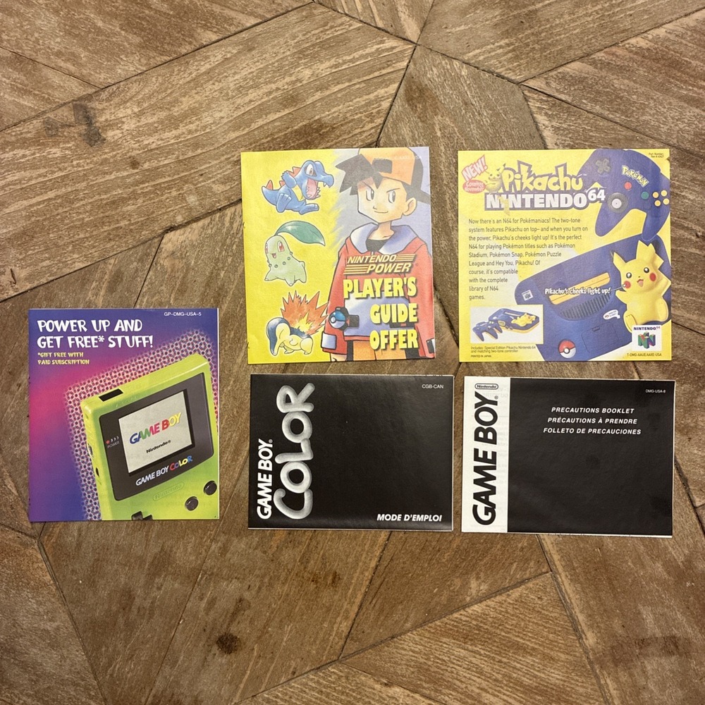 Pokemon Pikachu N64 Promo Insert Silver Gold + PLAYERS GUIDES GBC Inserts! Lot!